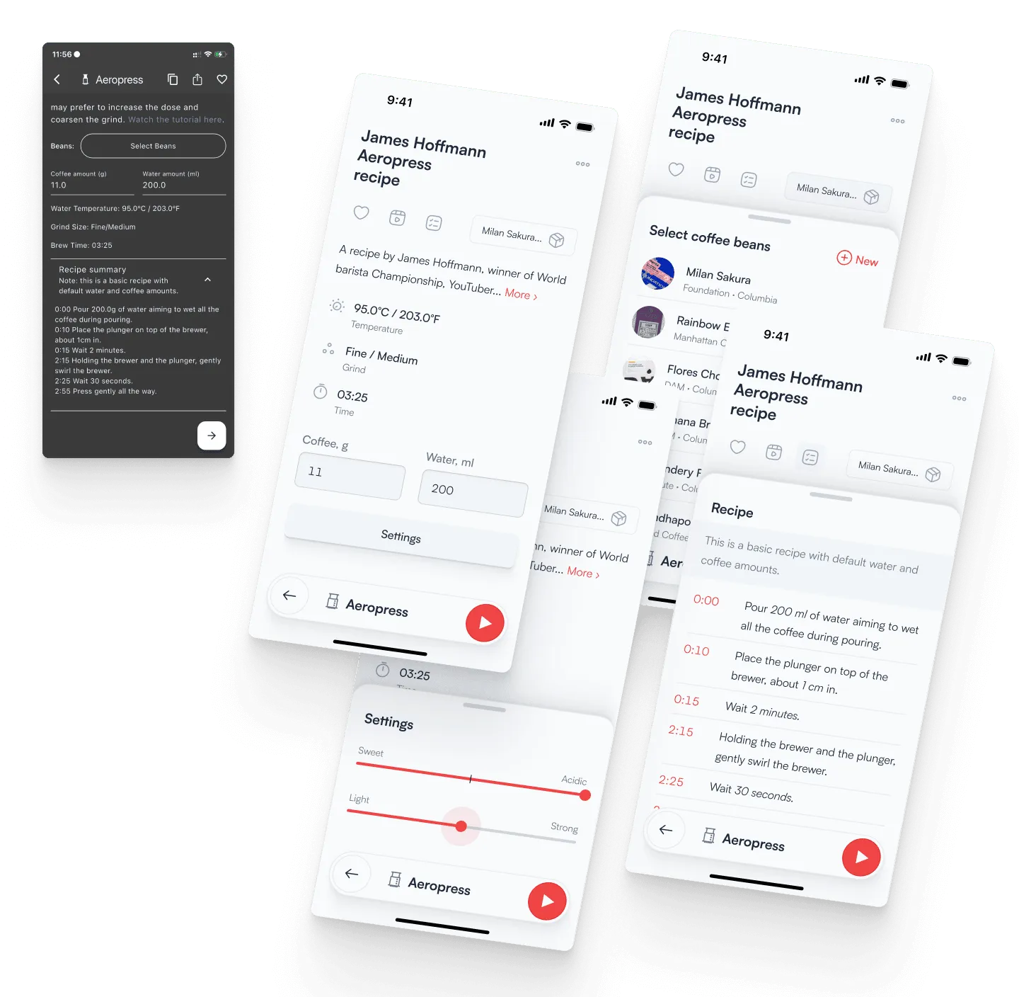 Coffee app recipe screen