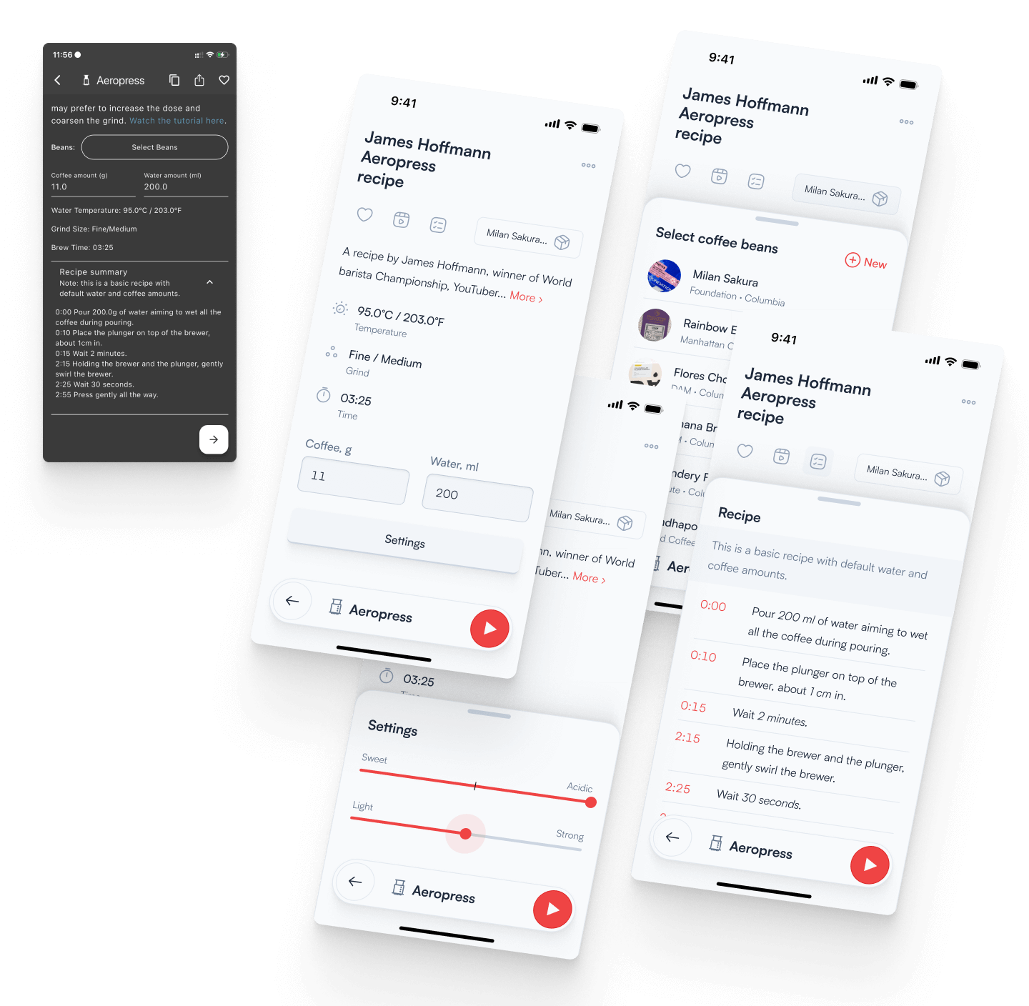 Coffee app recipe screen