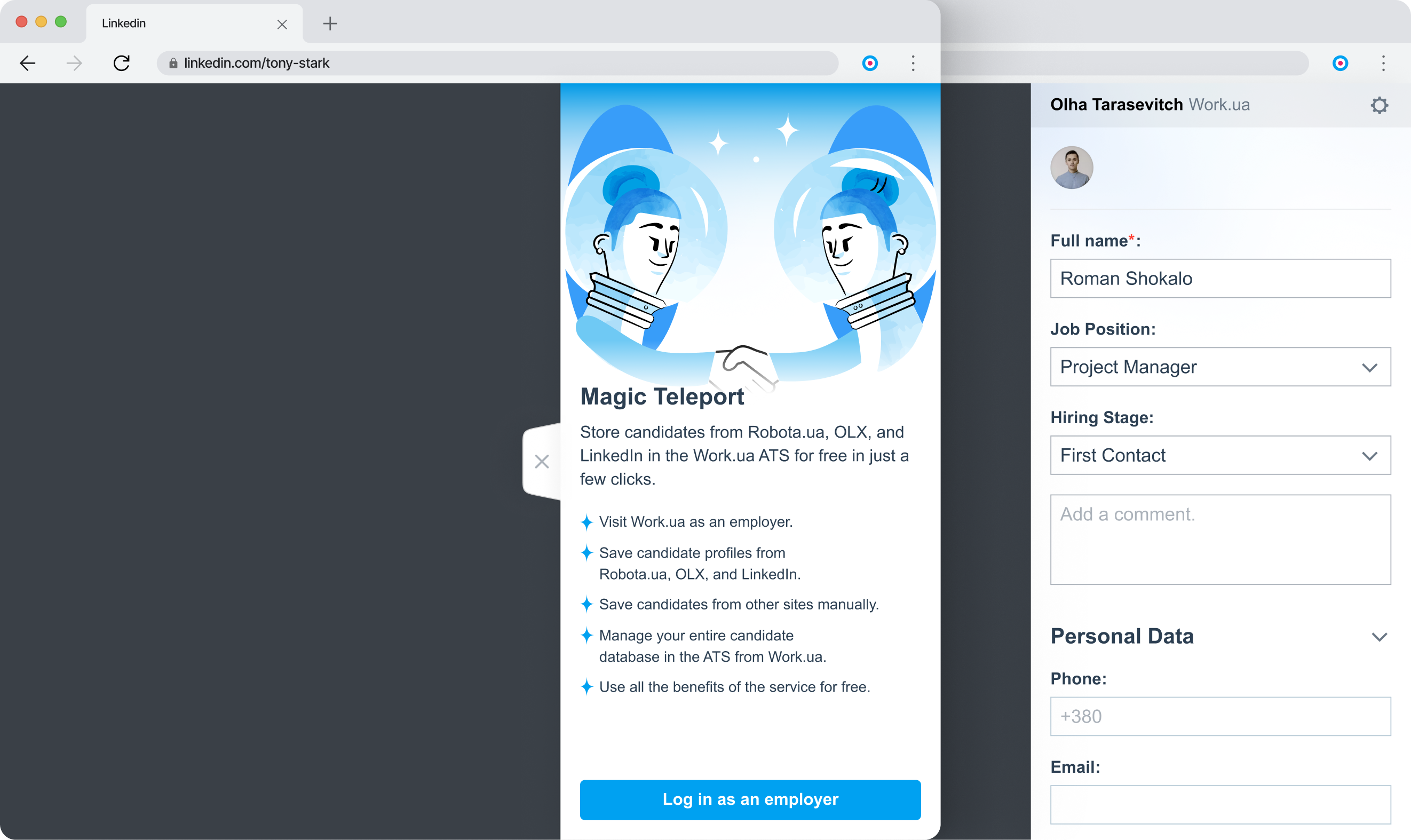 ATS Chrome Plugin for Work.ua